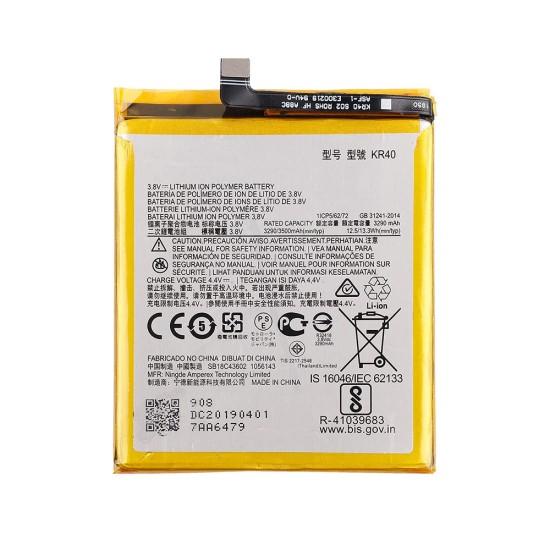 Battery KR40 for Motorola Moto One Action XT2013-1/One Vision XT1970-1/XT1970 3500mAh